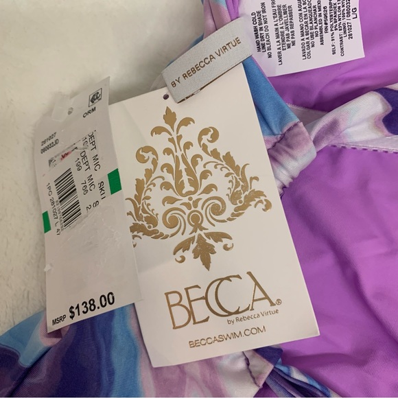 NWT BECCA BY REBECCA VIRTUE Skylar Plunge One Piece Swimsuit - Picture 12 of 13